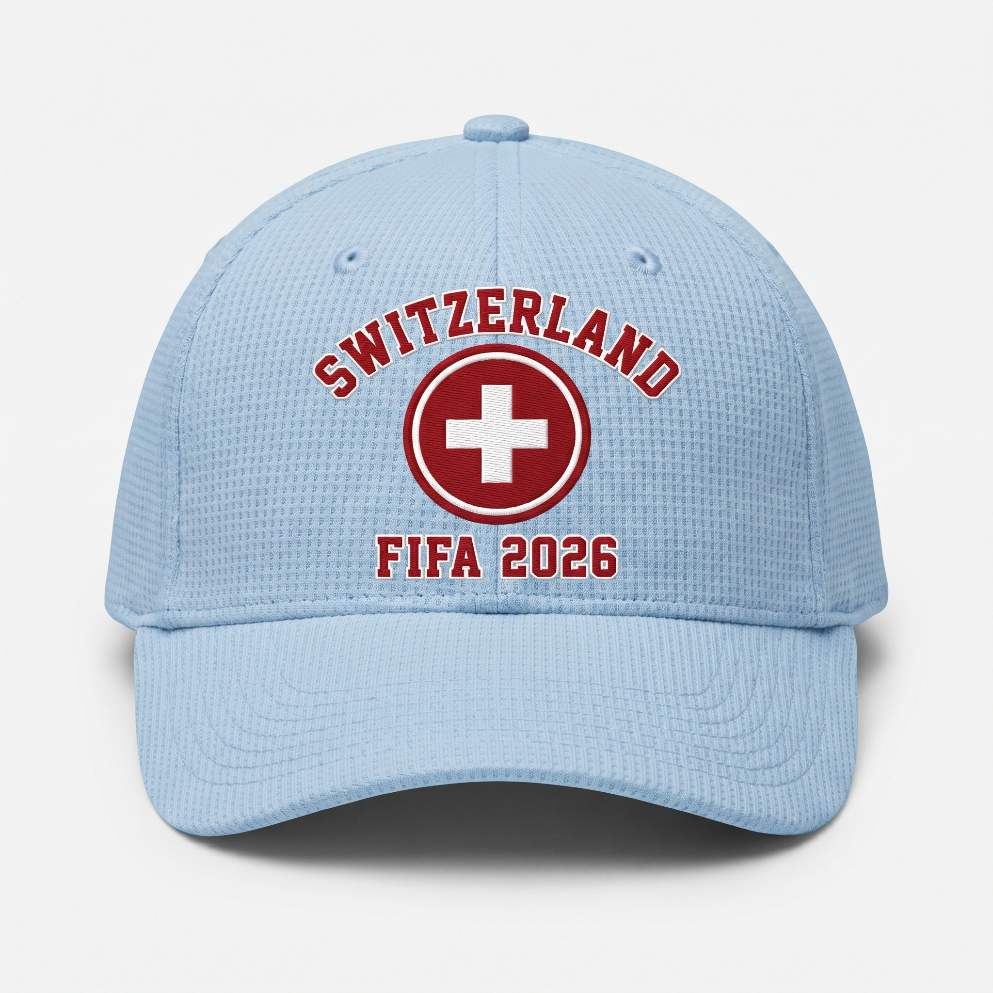FIFA 2026 Switzerland Waffle Knit Cap in Light Blue