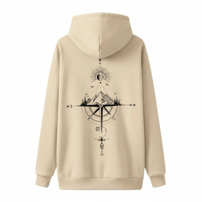 Starry Night And Mountain Themed Fleece Hoodie