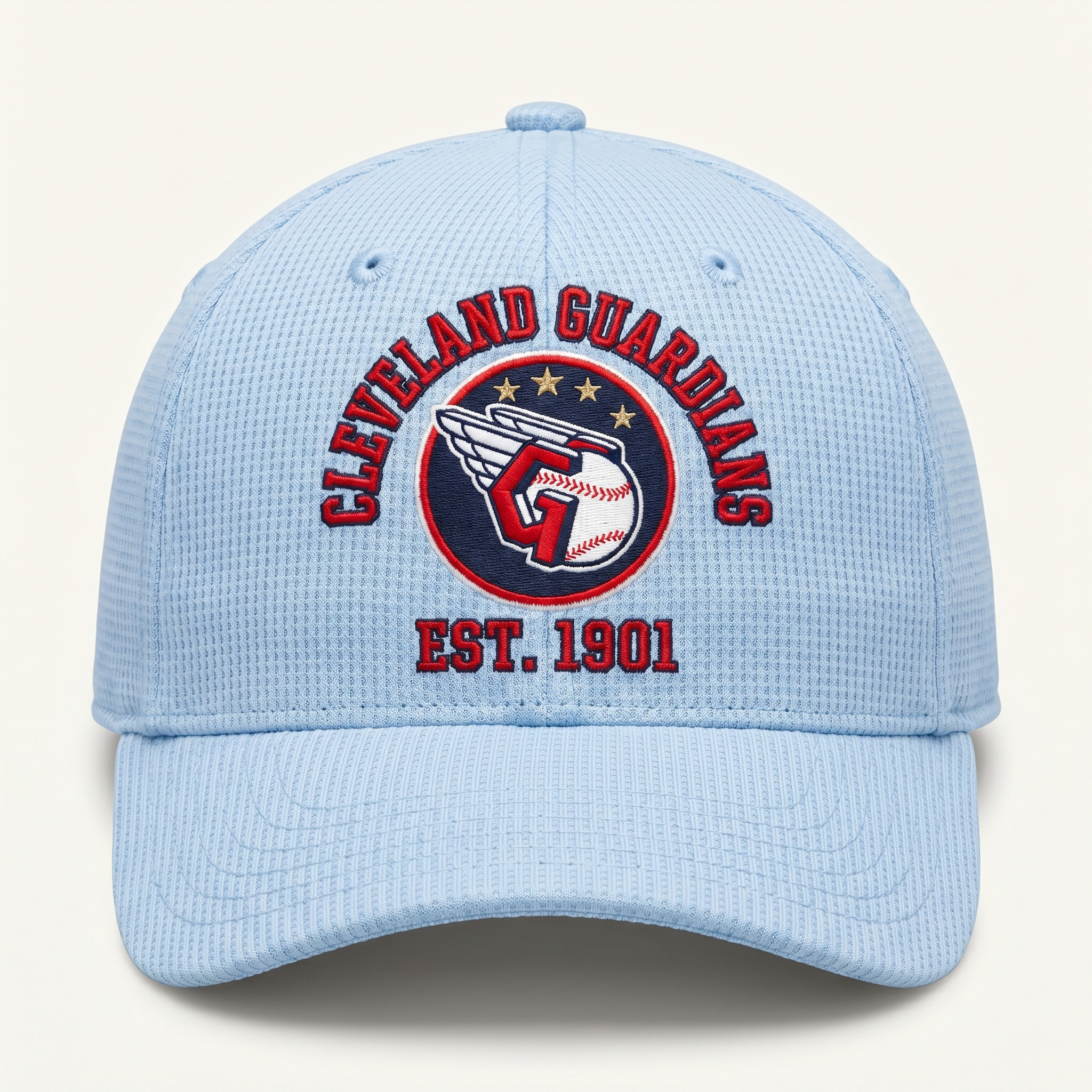 Cleveland Guardians Waffle Knit Cap in Light Blue