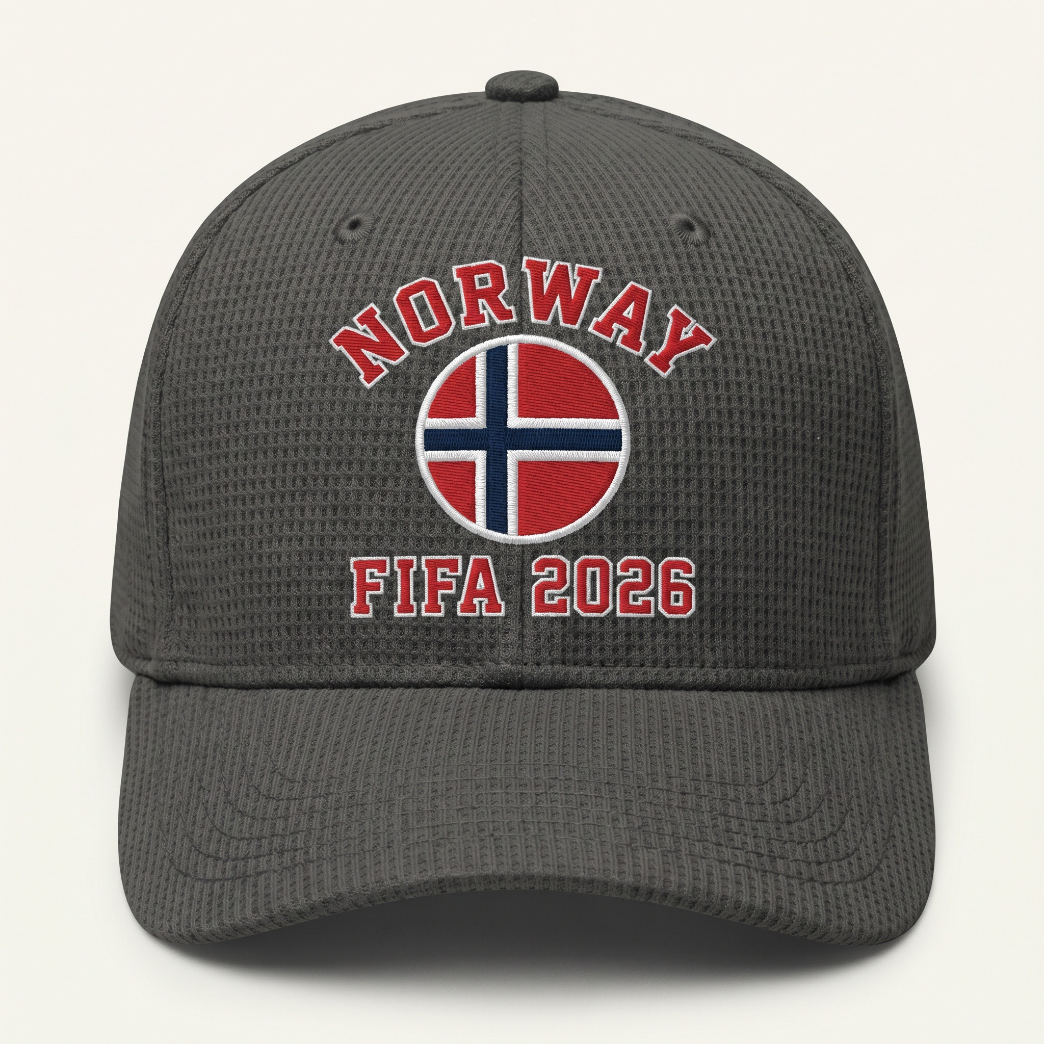 FIFA 2026 Norway Waffle Knit Cap in Dark Gray
