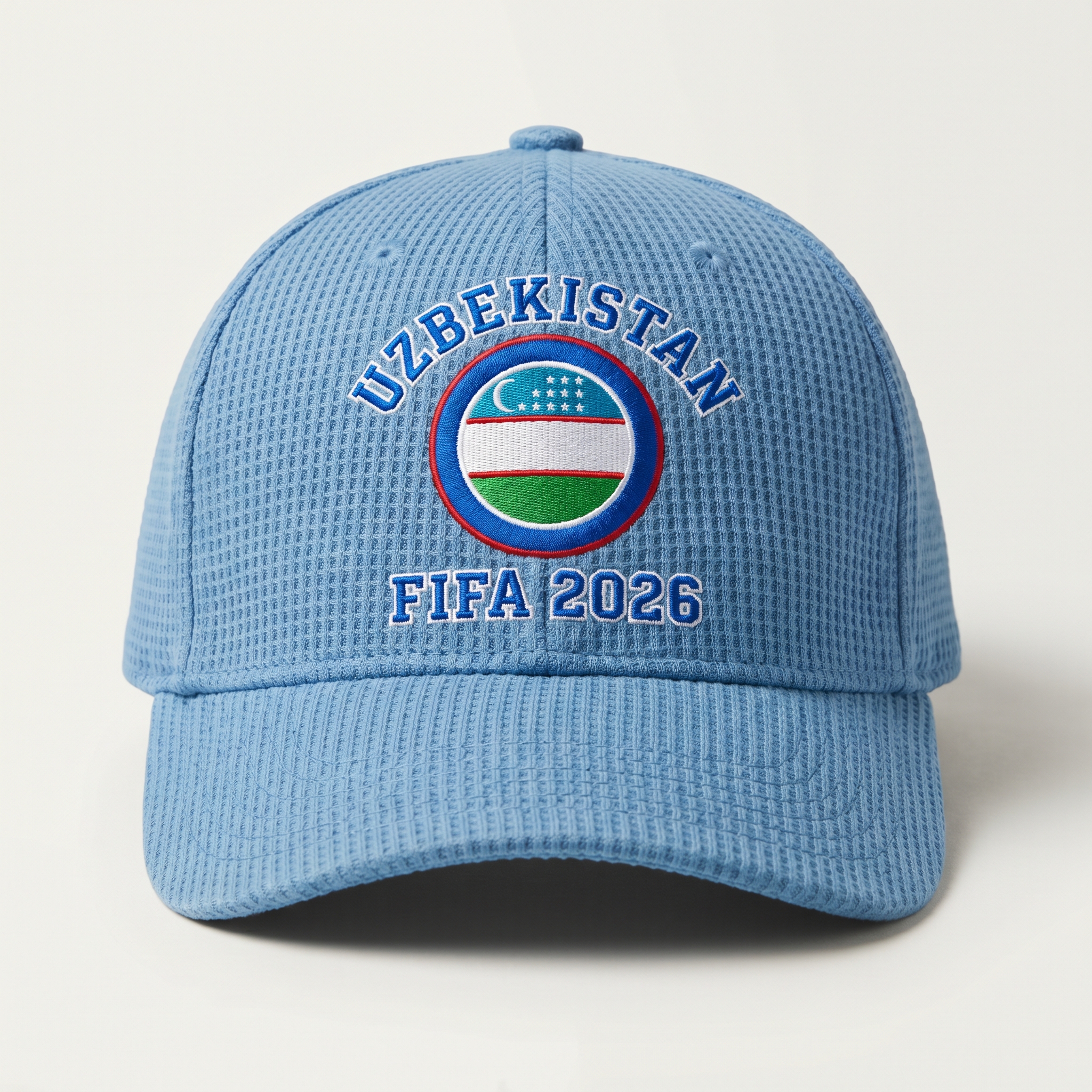 FIFA 2026 Uzbekistan Waffle Knit Cap in Light Blue