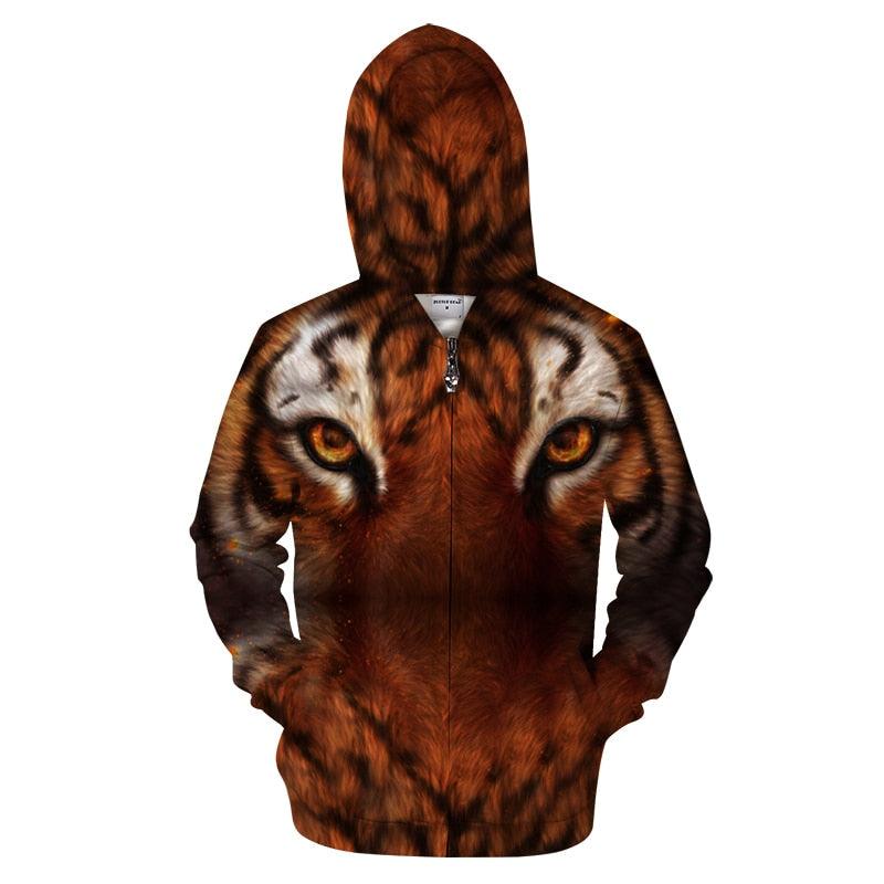 Tiger Zip Up Hoodie
