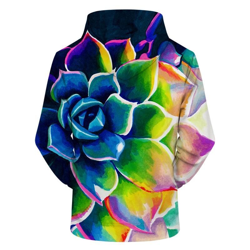 Floral Art Print Hoodie