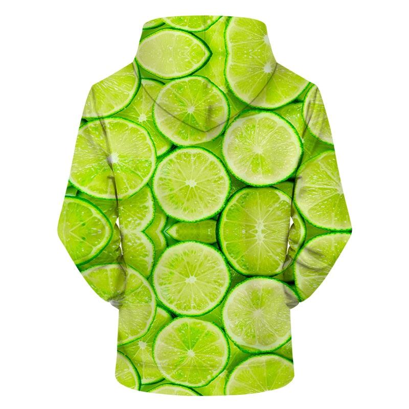 Lime Slices Print Hoodie