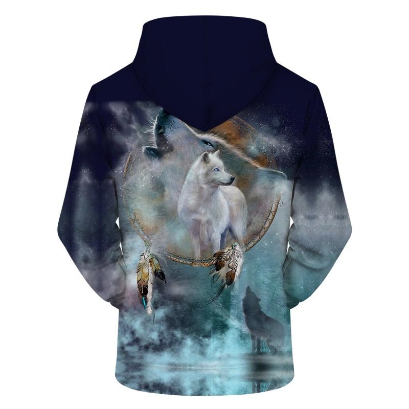Mystical White Wolf Hoodie
