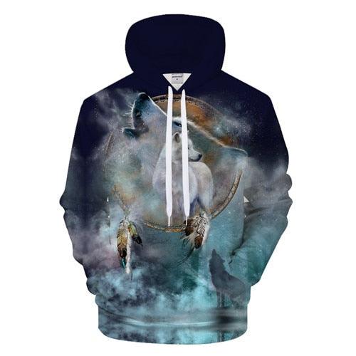 Mystical White Wolf Hoodie