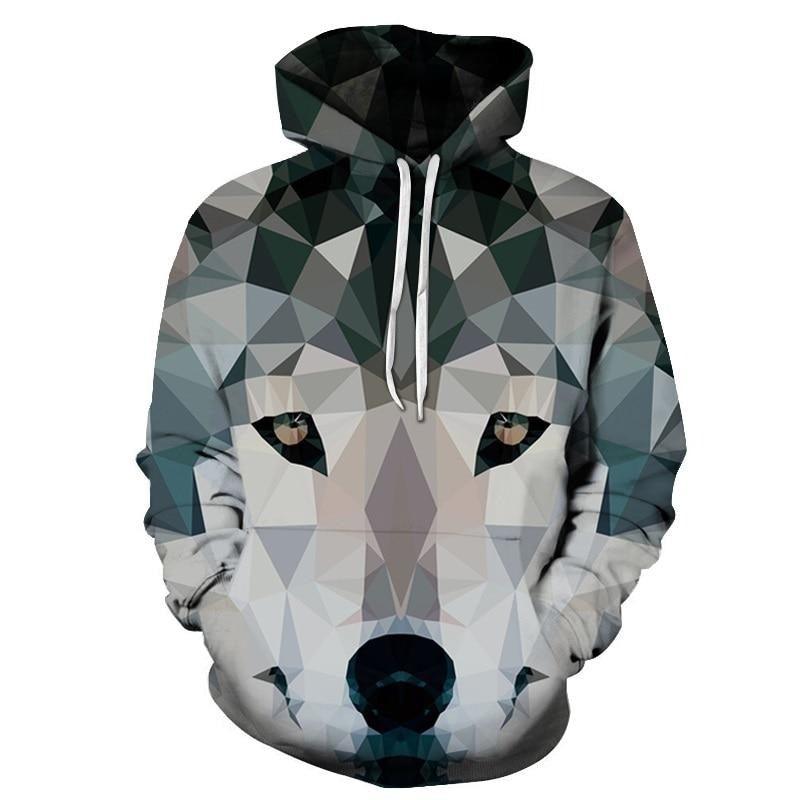 Geometric Wolf Hoodie