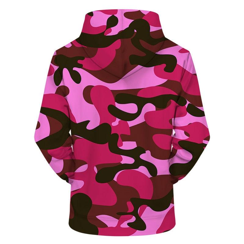 Bright Pink Camo Hoodie