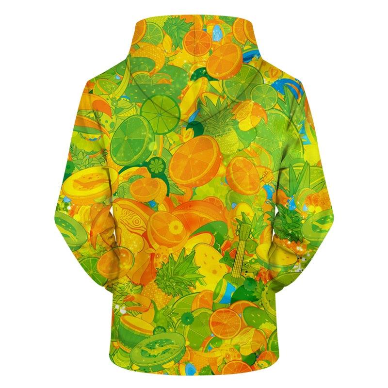 Citrus Fruit Print Hoodie