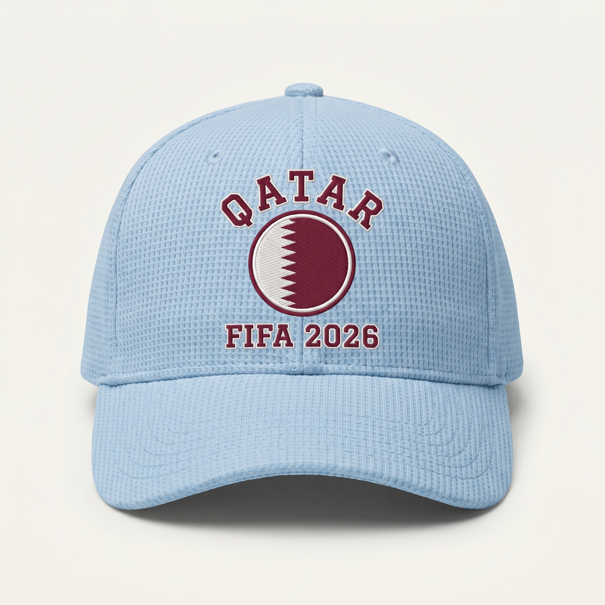 FIFA 2026 Qatar Waffle Knit Cap in Light Blue