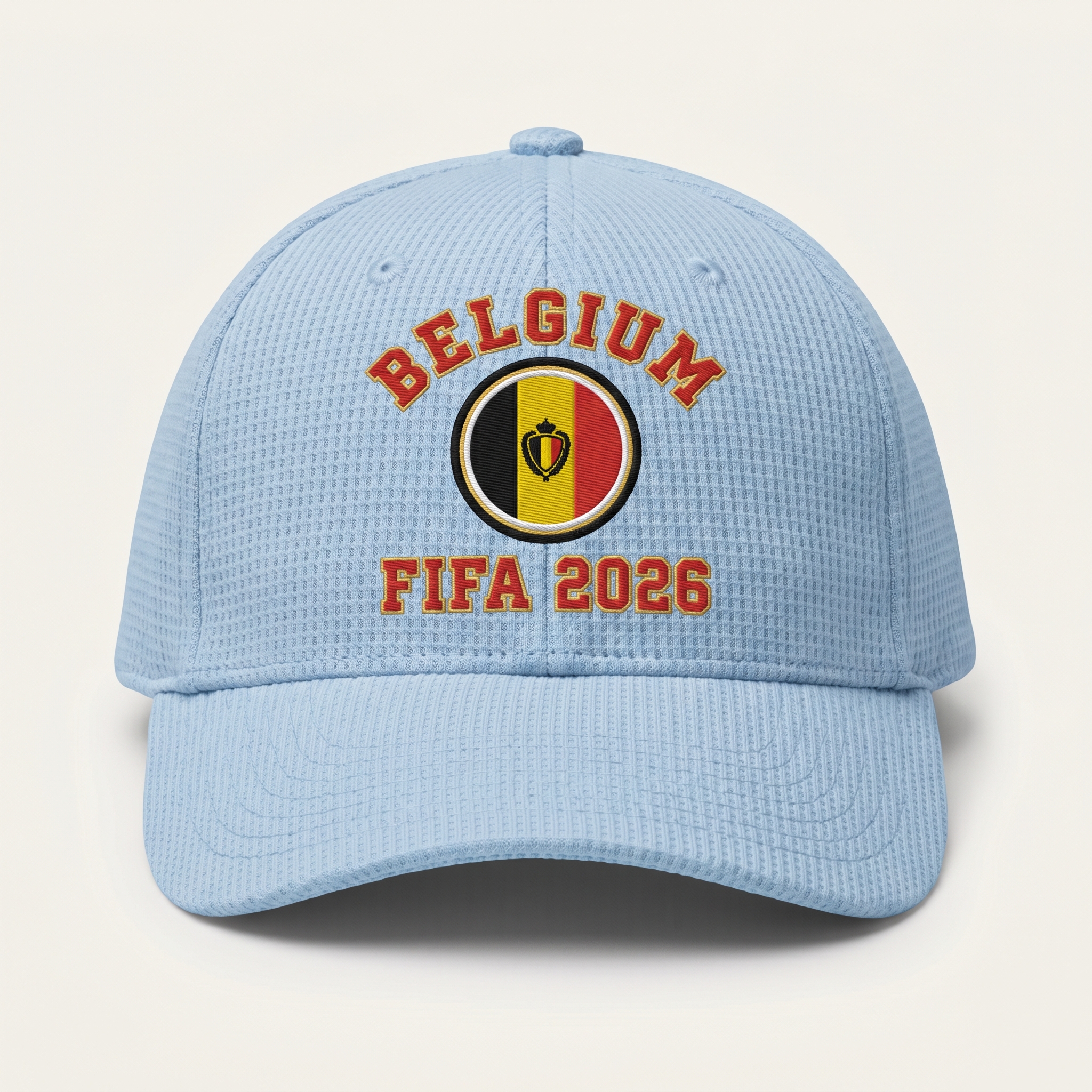 FIFA 2026 Belgium Waffle Knit Cap in Light Blue