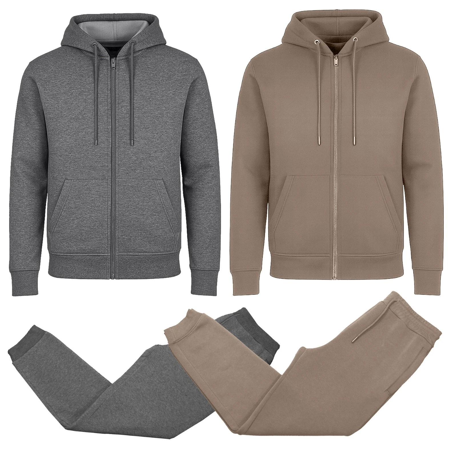 Pack Of 2 Full Zip Hoodie And Jogger Pant Set