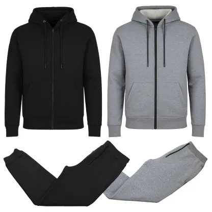 Pack Of 2 Full Zip Hoodie And Jogger Pant Set