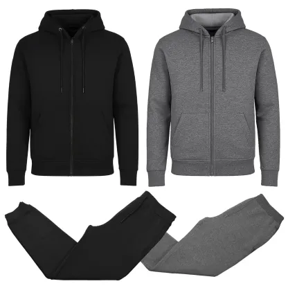 Pack Of 2 Full Zip Hoodie And Jogger Pant Set