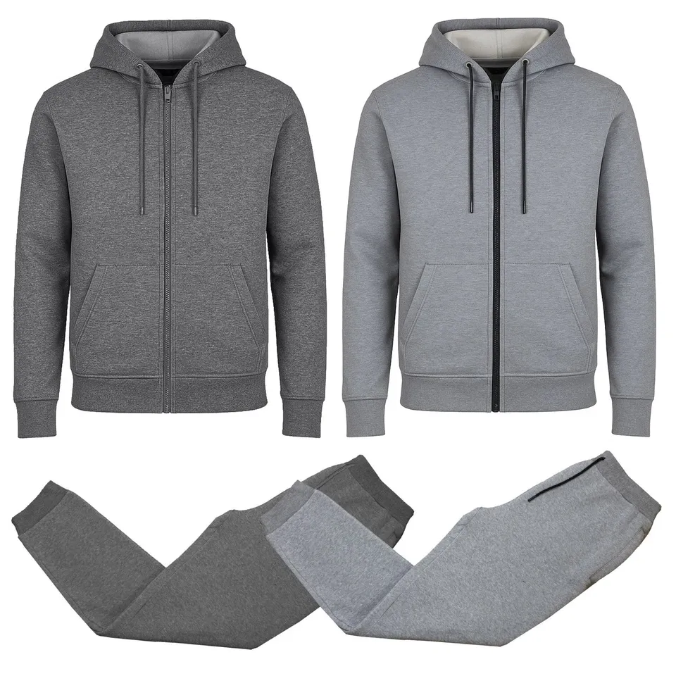 Pack Of 2 Full Zip Hoodie And Jogger Pant Set