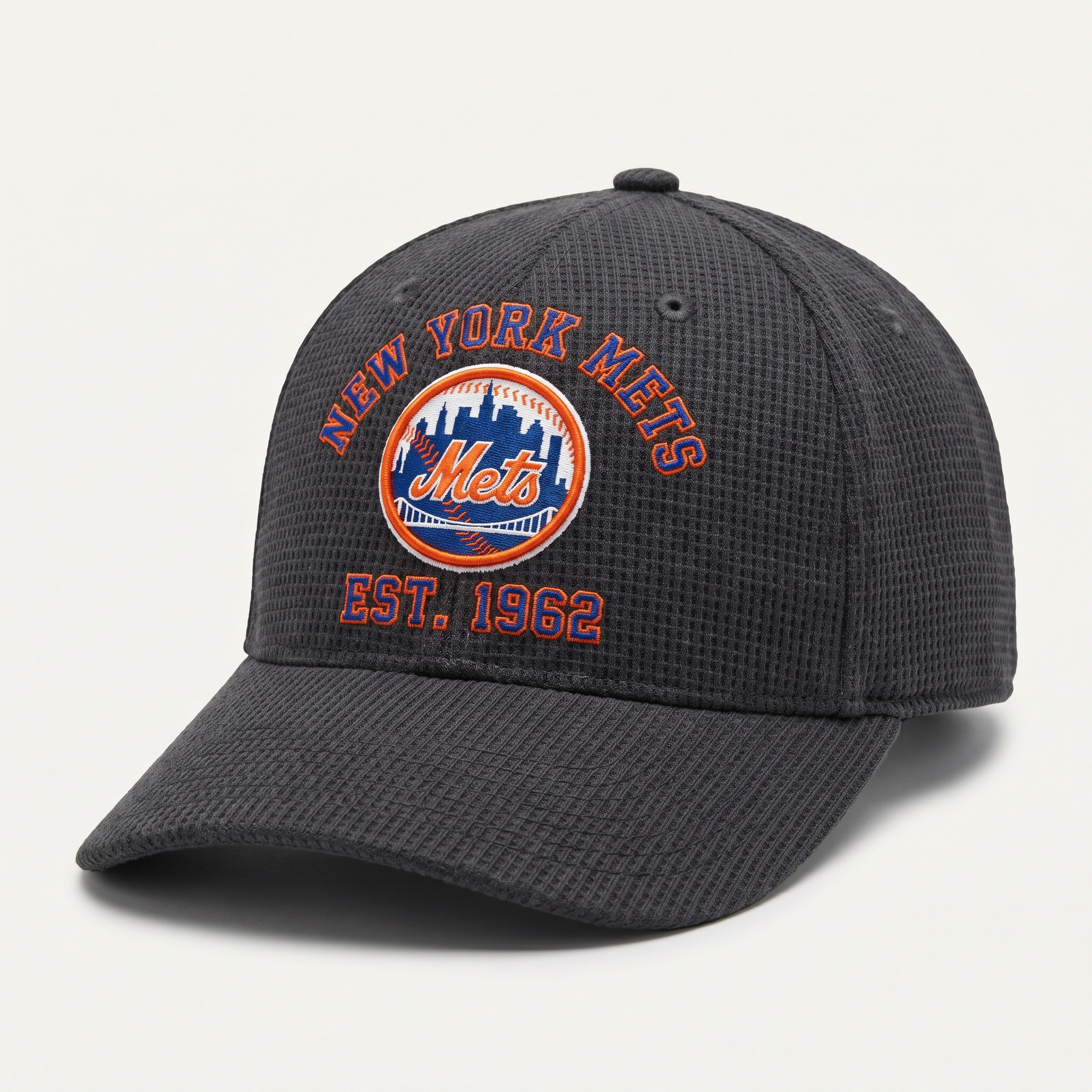 New York Mets Waffle Knit Cap in Dark Gray