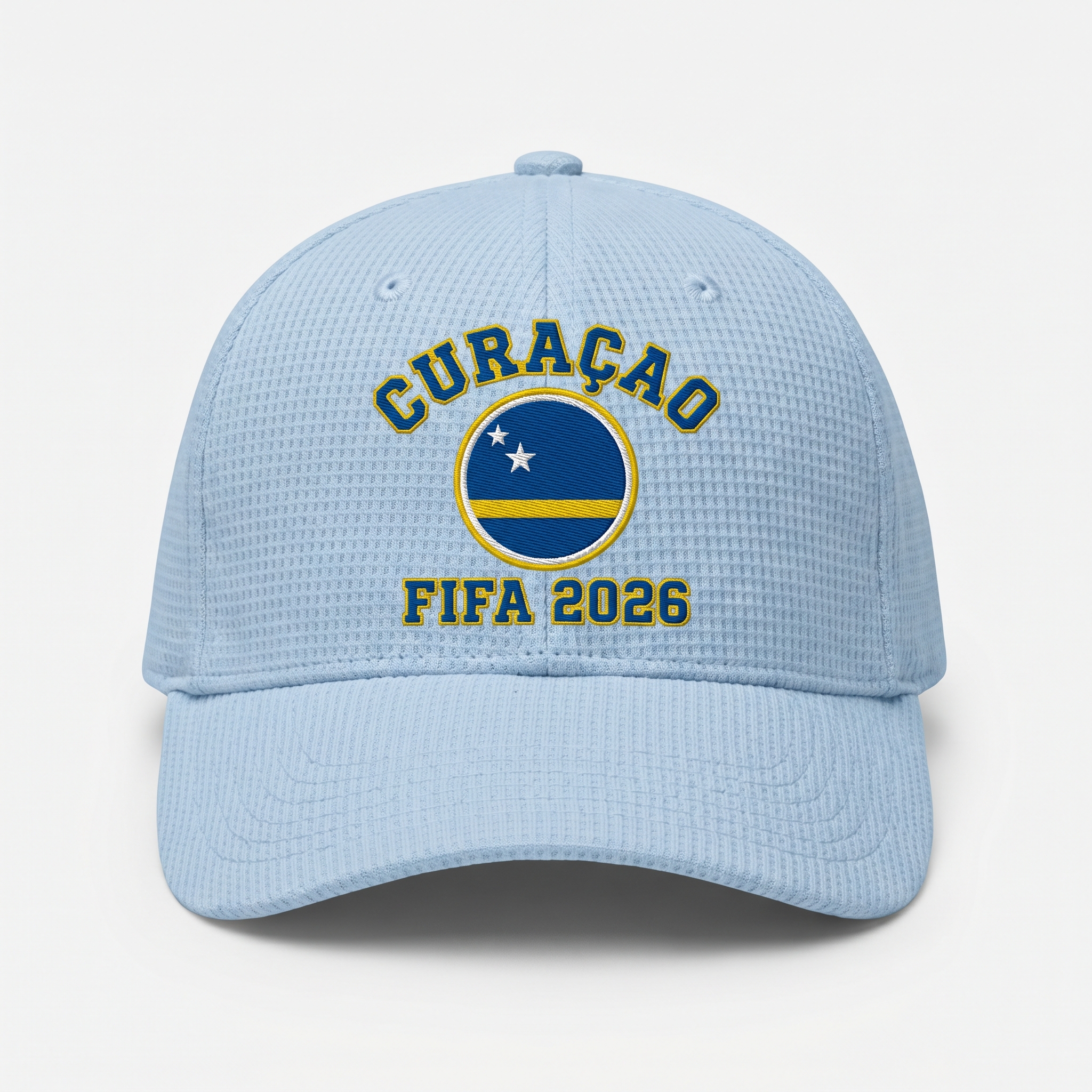 FIFA 2026 Curaçao Waffle Knit Cap in Light Blue