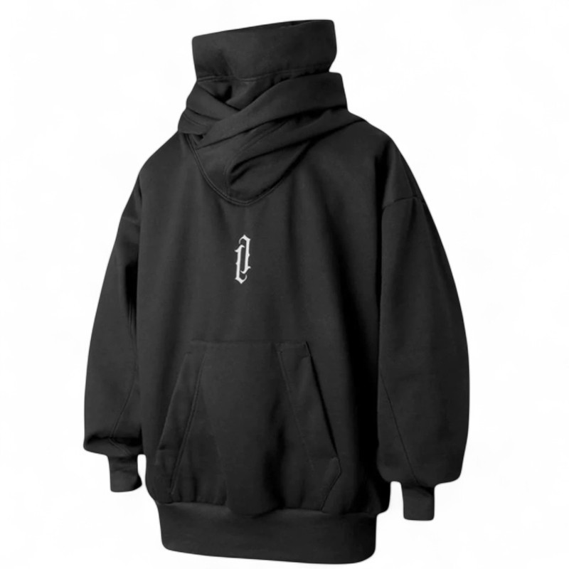 Ninja Double Neckline Cotton Hoodie