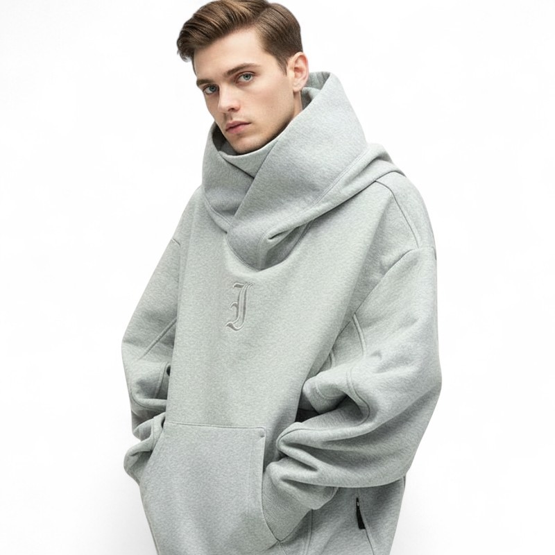 Ninja Double Neckline Cotton Hoodie