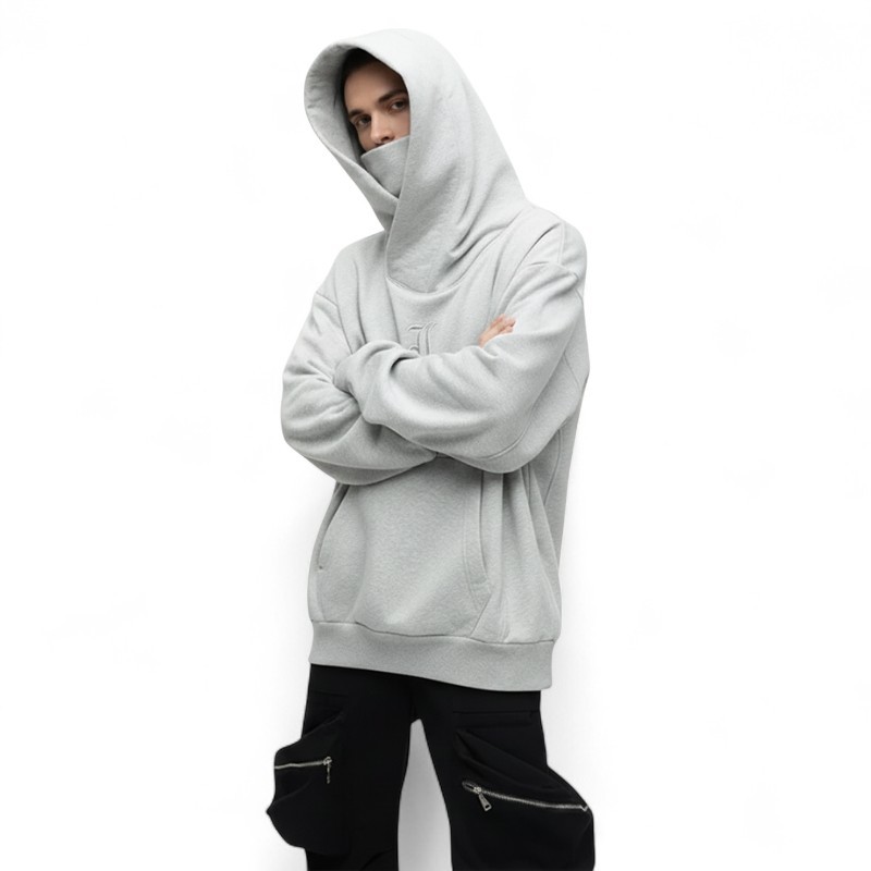 Ninja Double Neckline Cotton Hoodie