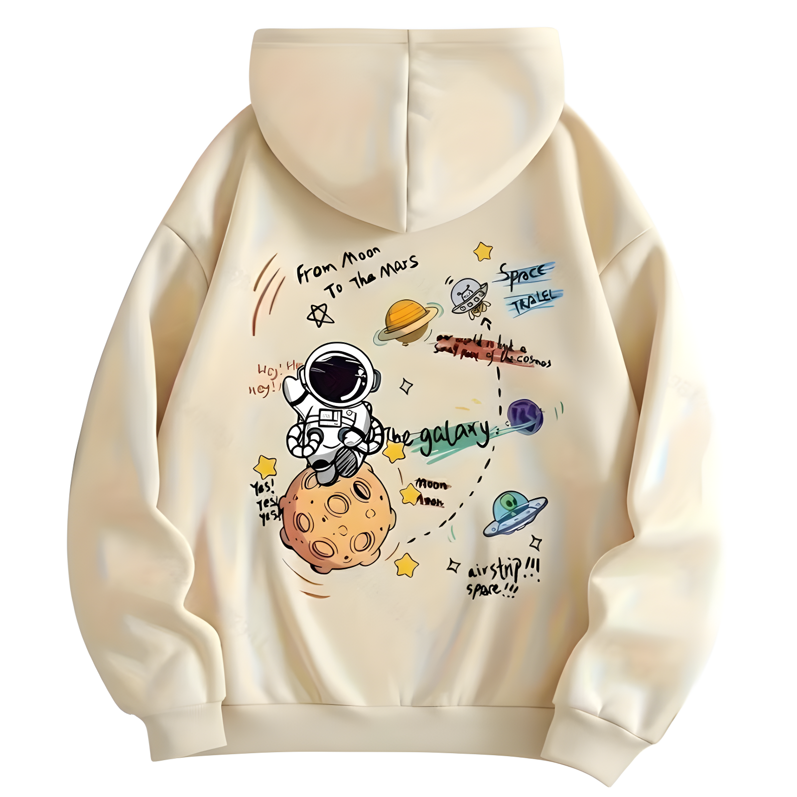 Graphic Print Casual Drawstring Hoodie