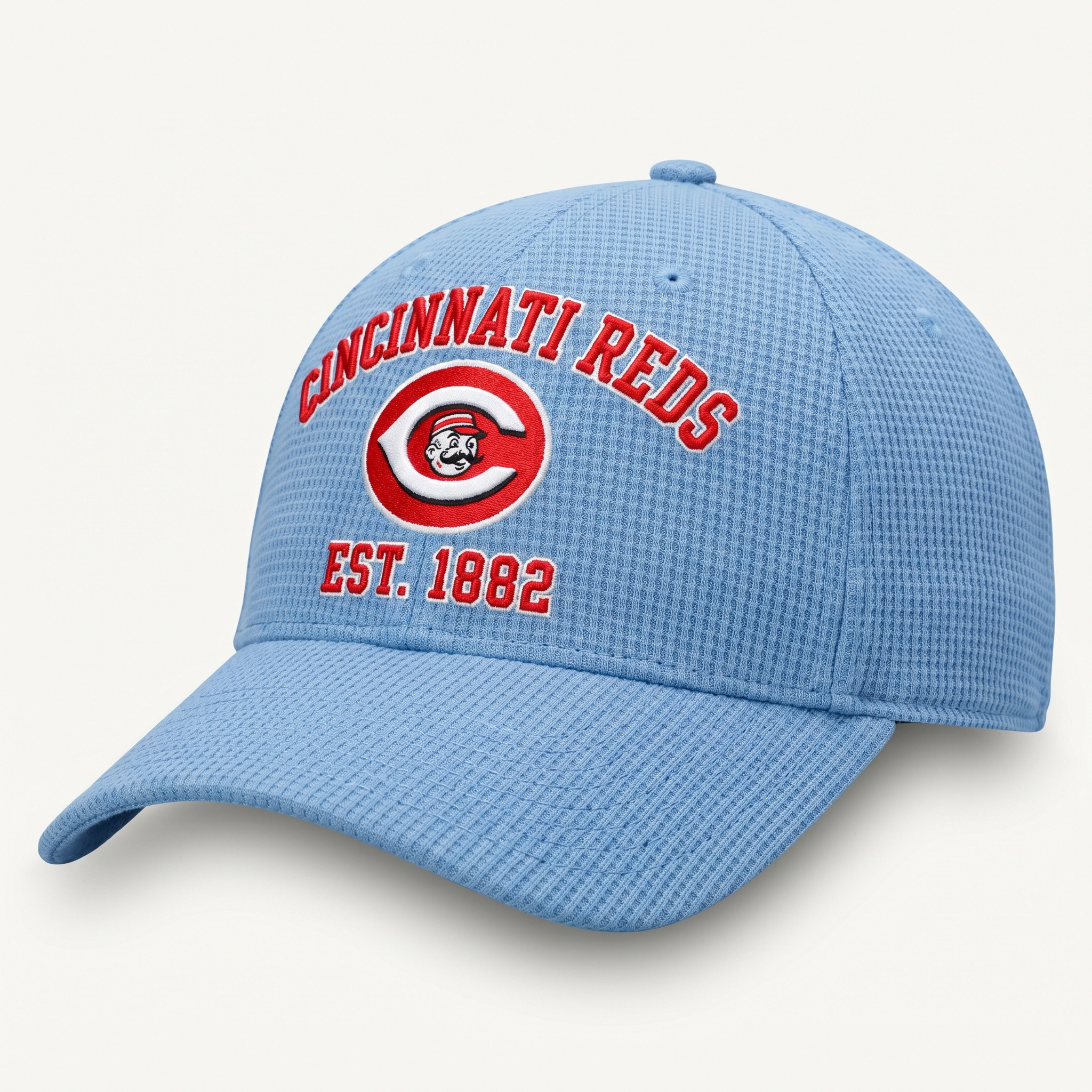 Cincinnati Reds Waffle Knit Cap in Light Blue