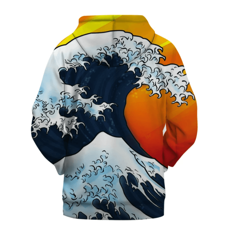 Great Wave Print Hoodie
