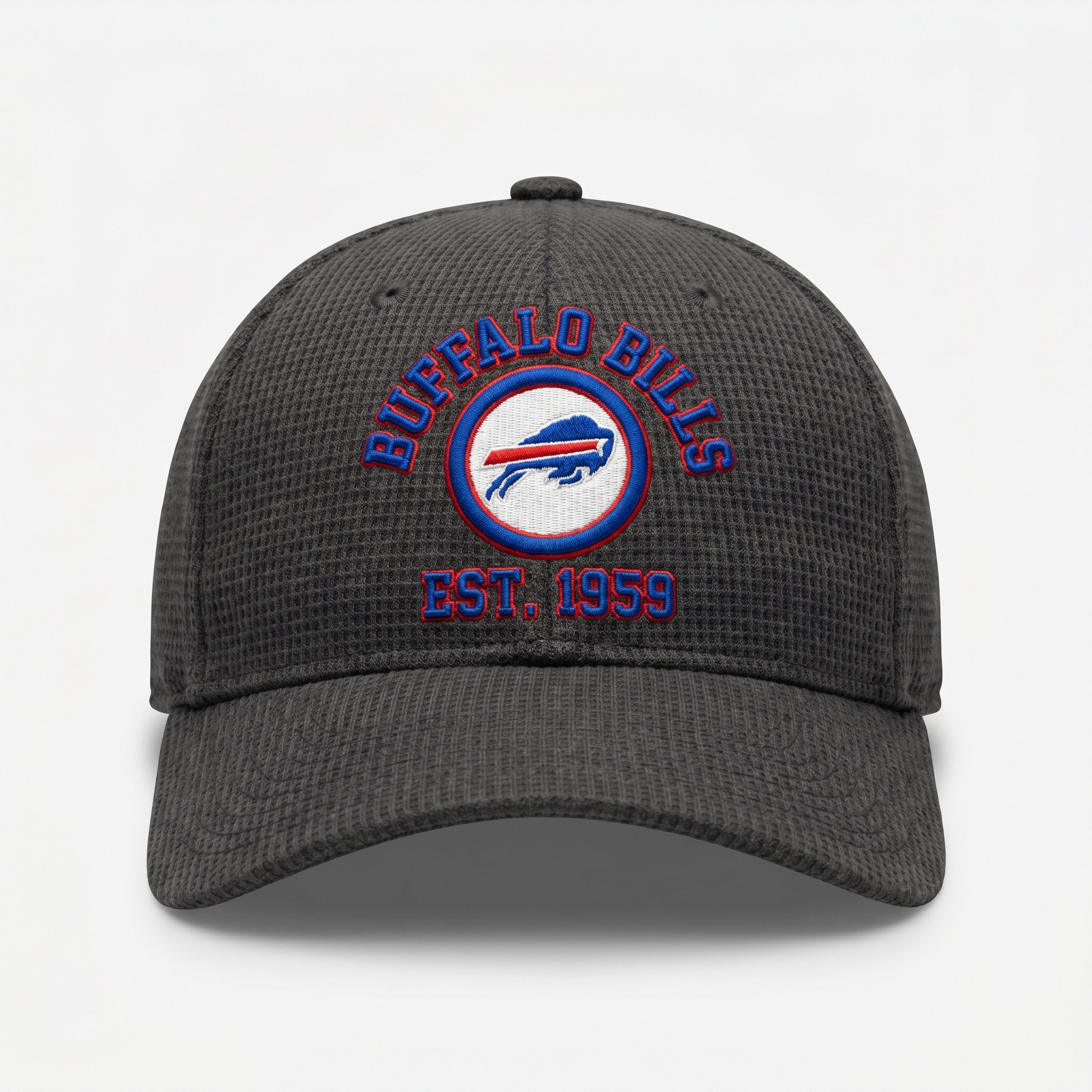 Buffalo Bills EST 1959 Waffle Knit Adjustable Football Fan Cap - Dark Gray