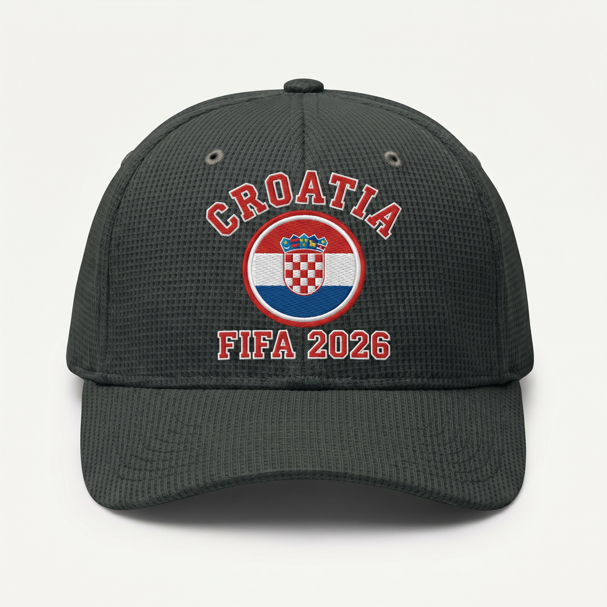 FIFA 2026 Croatia Waffle Knit Cap in Dark Gray