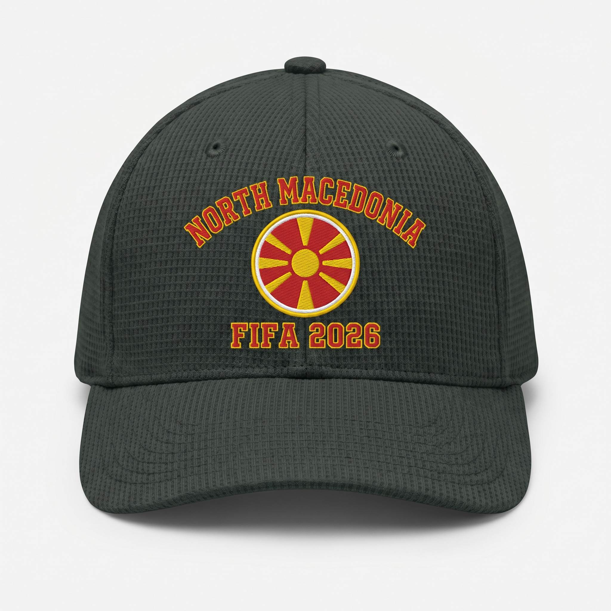 FIFA 2026 North Macedonia Waffle Knit Cap in Dark Gray