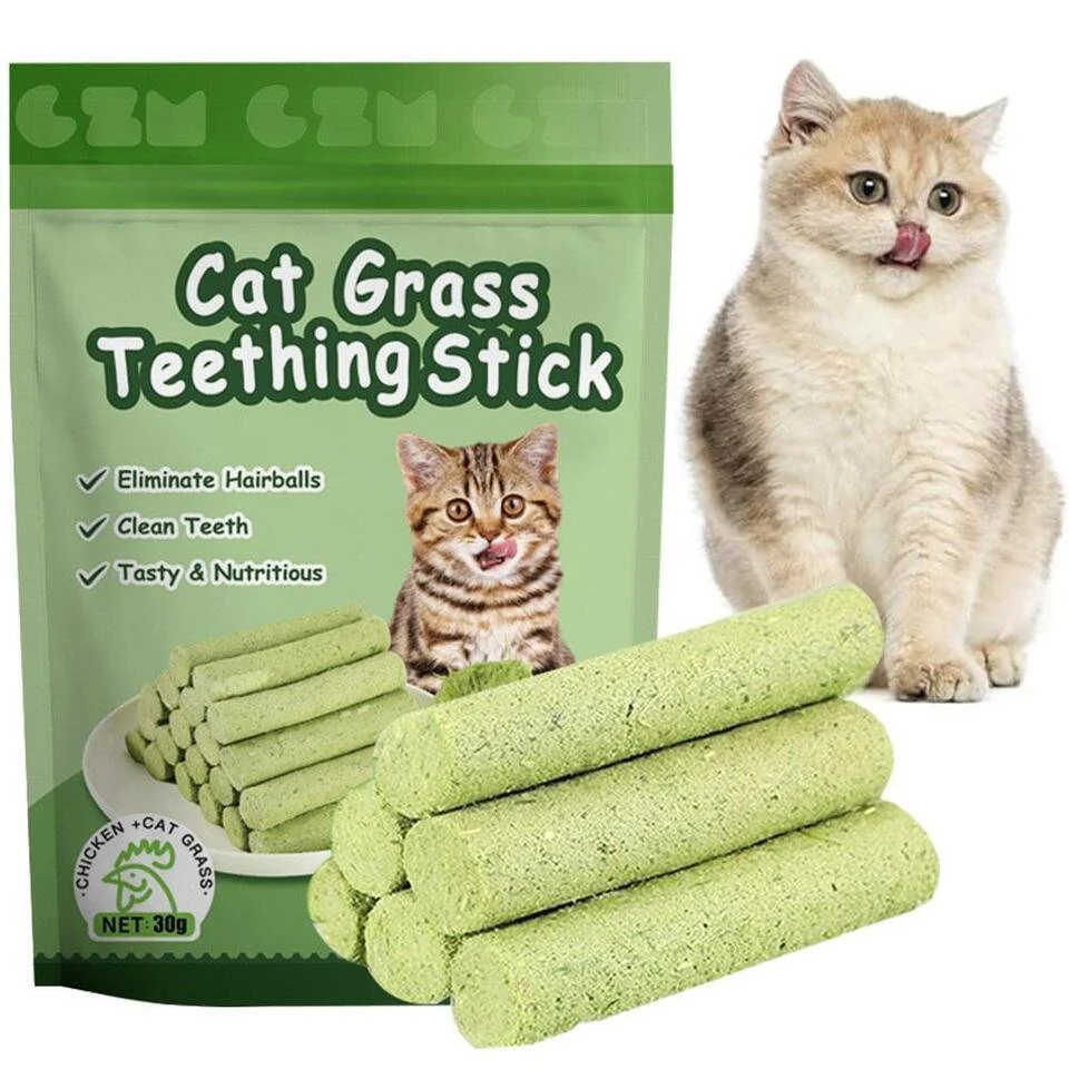 6 Pieces Grass Chew Sticks For Teething And Grinding For Cat