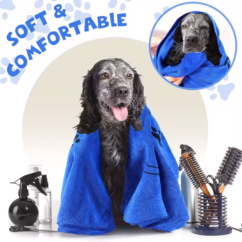 dog towel drying   pet towel puppy microfiber quick drying dog claw bath towel pet bath products absorbent medium dog pet bath towel 5
