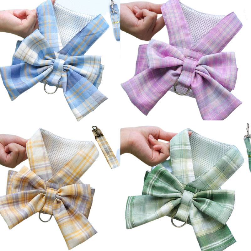 Plaid Harness Dress With Matching Leash-Ziggy Dog Training Collar