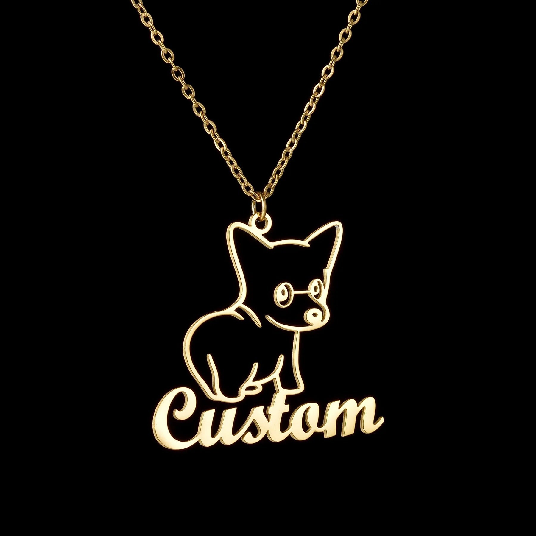 Custom Animal Outline Pendant Necklace With Name Design-Ziggy Dog Training Collar