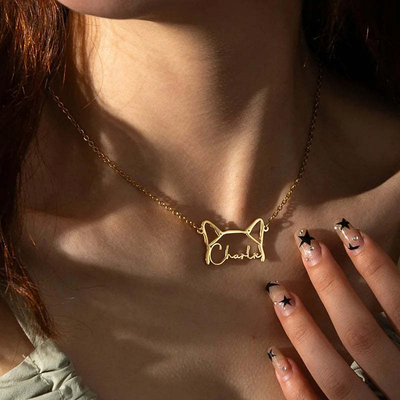 Custom Pet Outline Pendant Necklace With Name Detail-Ziggy Dog Training Collar