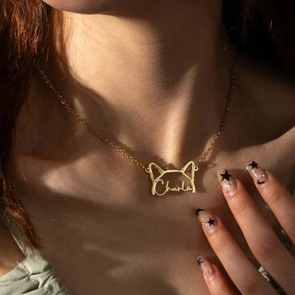 Custom Pet Outline Pendant Necklace With Name Detail-Ziggy Dog Training Collar