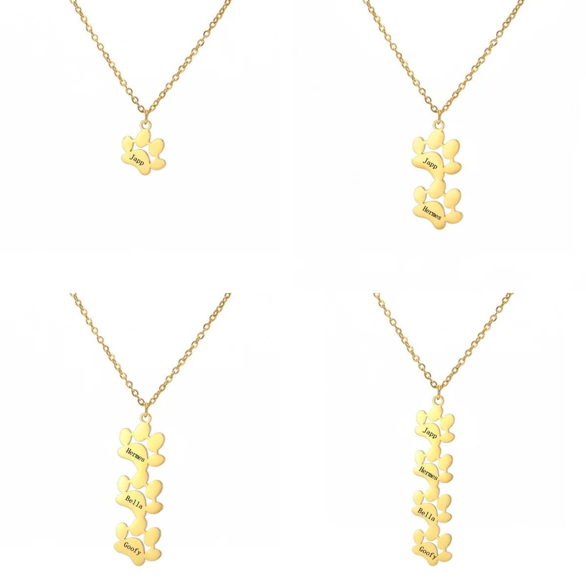 Custom Pet Name Paw Pendant Necklace-Ziggy Dog Training Collar