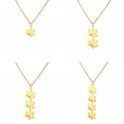 Custom Pet Name Paw Pendant Necklace-Ziggy Dog Training Collar