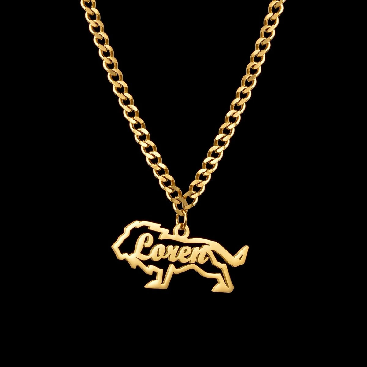 Custom Animal Outline Pendant Necklace With Name Design-Ziggy Dog Training Collar