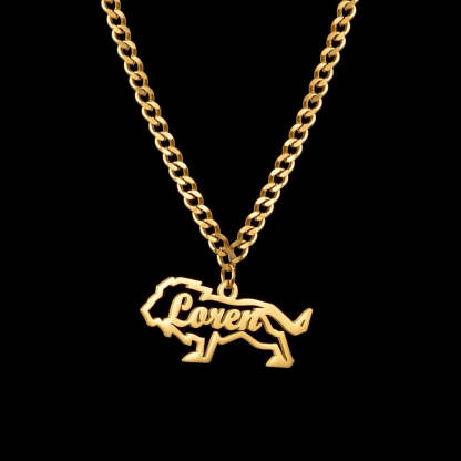 Custom Animal Outline Pendant Necklace With Name Design-Ziggy Dog Training Collar