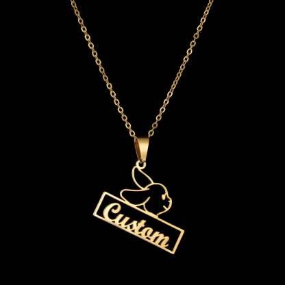 Custom Animal Outline Pendant Necklace With Name Design-Ziggy Dog Training Collar