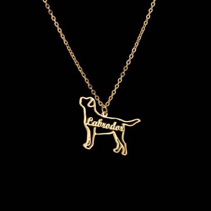 Custom Animal Outline Pendant Necklace With Name Design-Ziggy Dog Training Collar