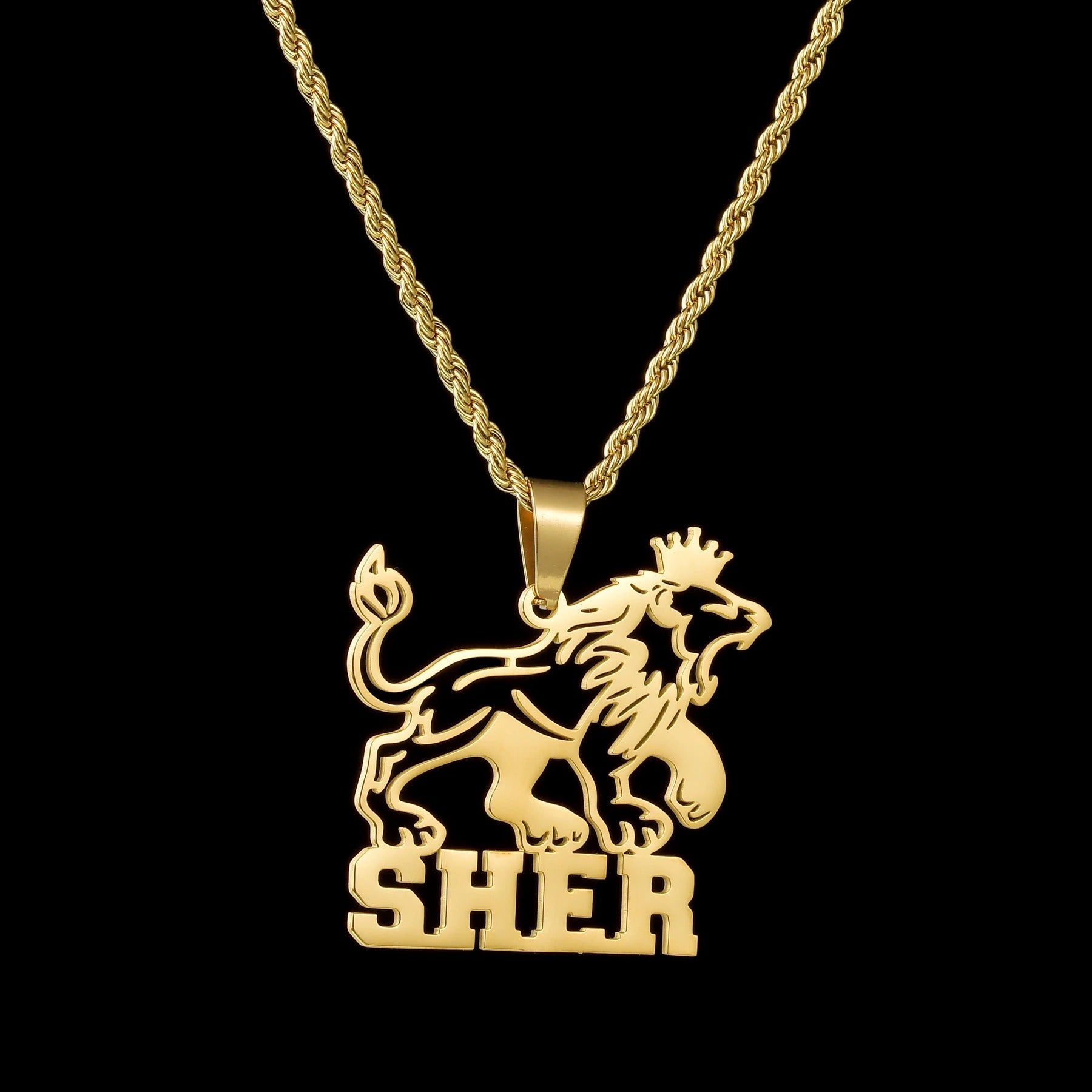 Custom Animal Outline Pendant Necklace With Name Design-Ziggy Dog Training Collar