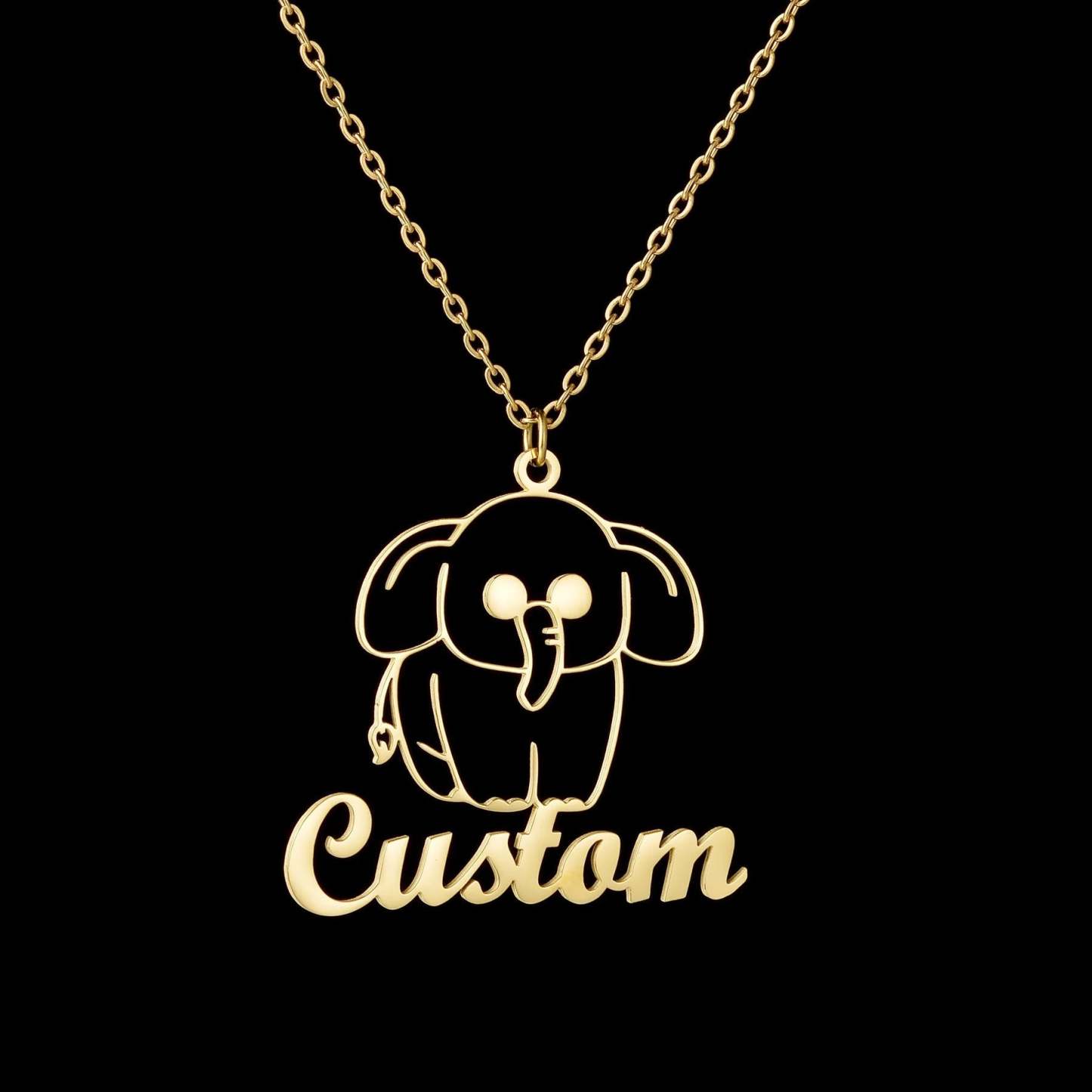 Custom Animal Outline Pendant Necklace With Name Design-Ziggy Dog Training Collar