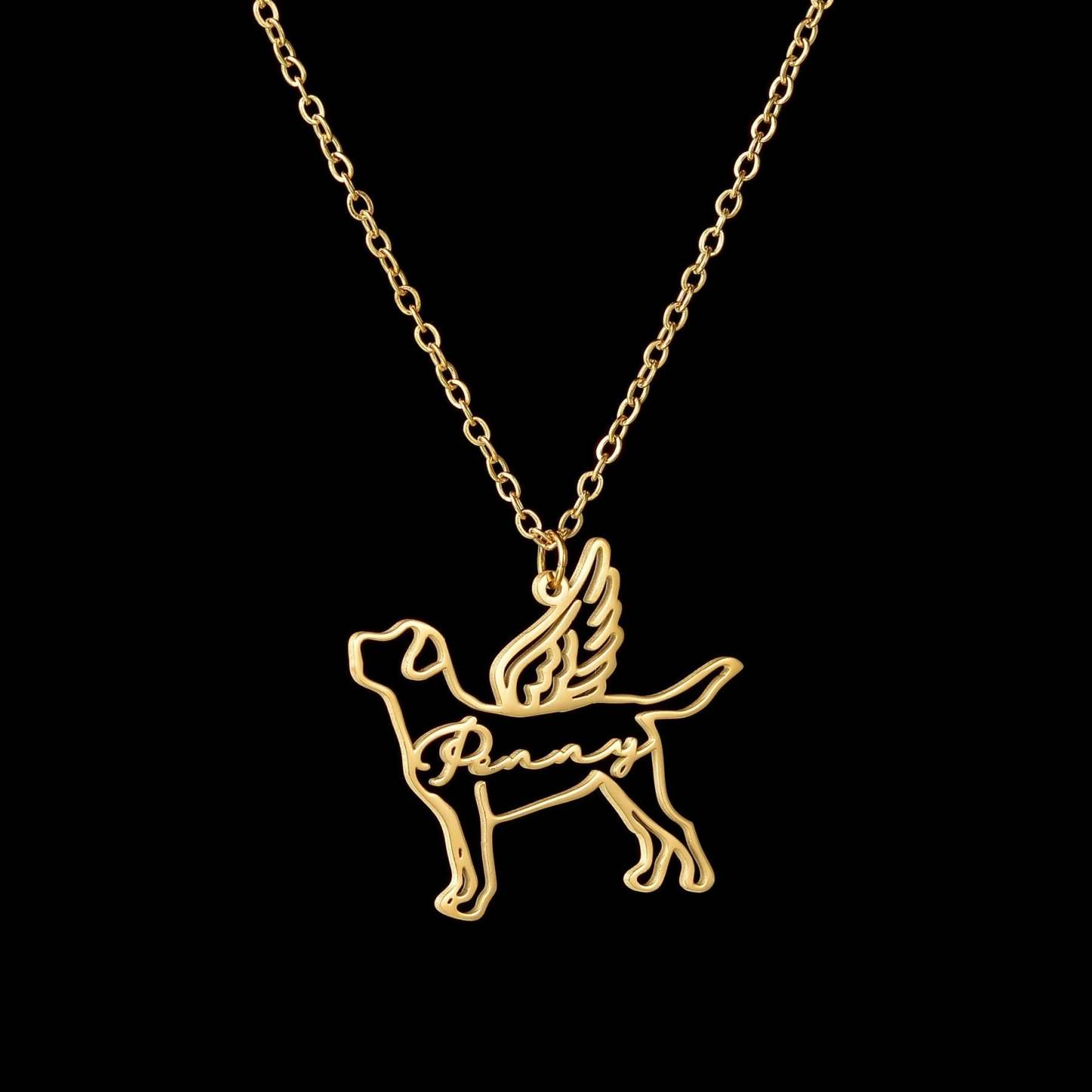 Custom Animal Outline Pendant Necklace With Name Design-Ziggy Dog Training Collar