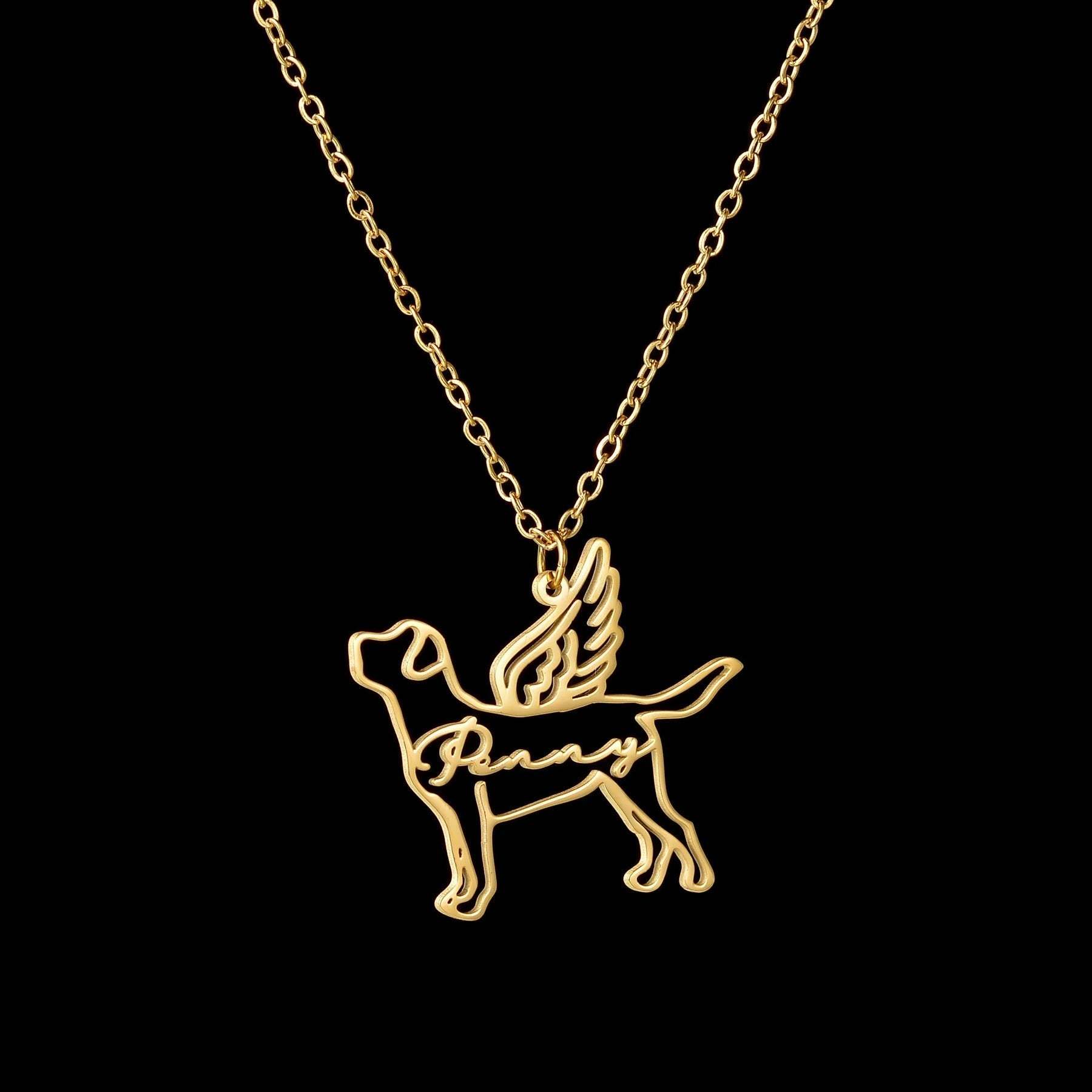 Custom Animal Outline Pendant Necklace With Name Design-Ziggy Dog Training Collar