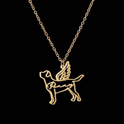 Custom Animal Outline Pendant Necklace With Name Design-Ziggy Dog Training Collar