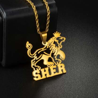 Custom Animal Outline Pendant Necklace With Name Design-Ziggy Dog Training Collar