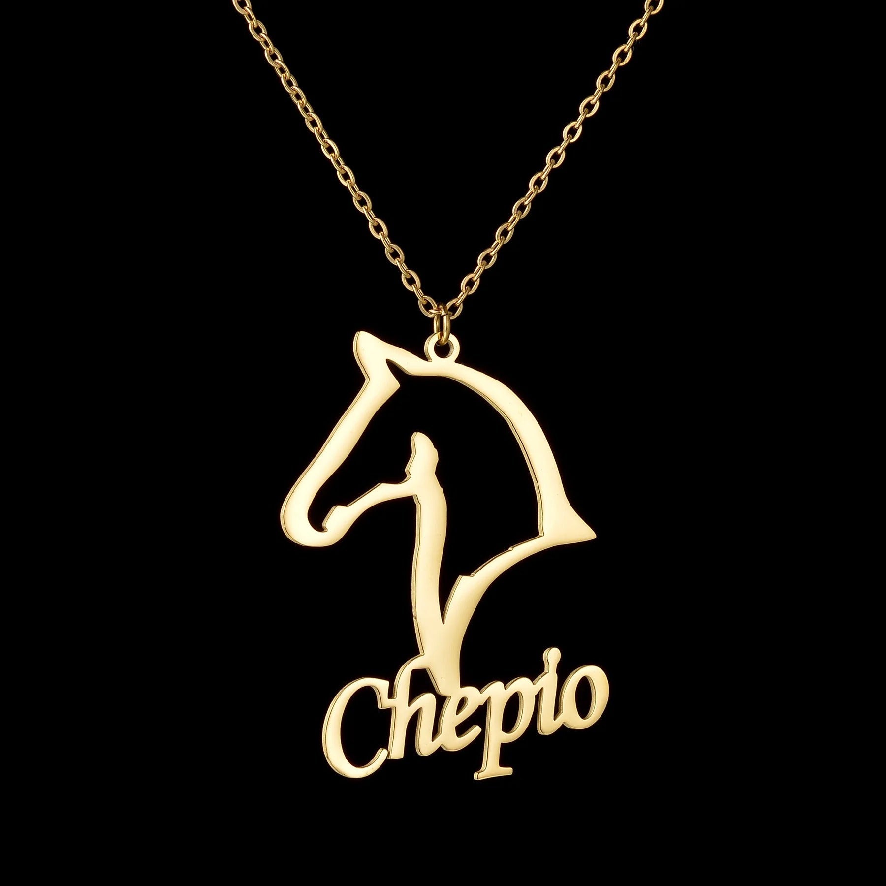 Custom Animal Outline Pendant Necklace With Name Design-Ziggy Dog Training Collar