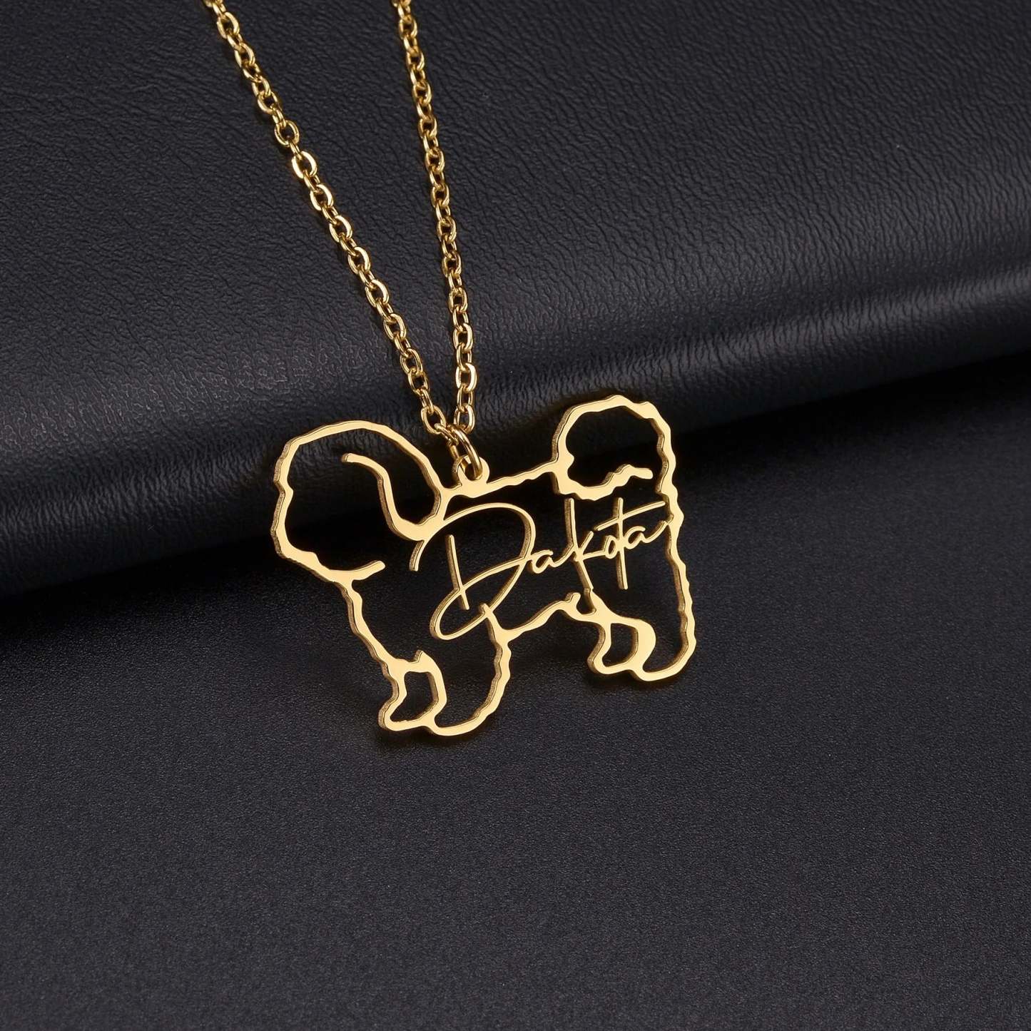 Custom Animal Outline Pendant Necklace With Name Design-Ziggy Dog Training Collar
